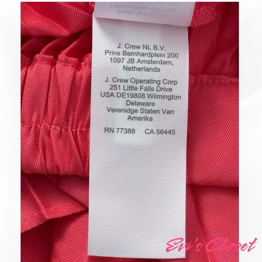 J.Crew Factory Women’s Pleated Petite Midi Skirt Guava Size PM NWT